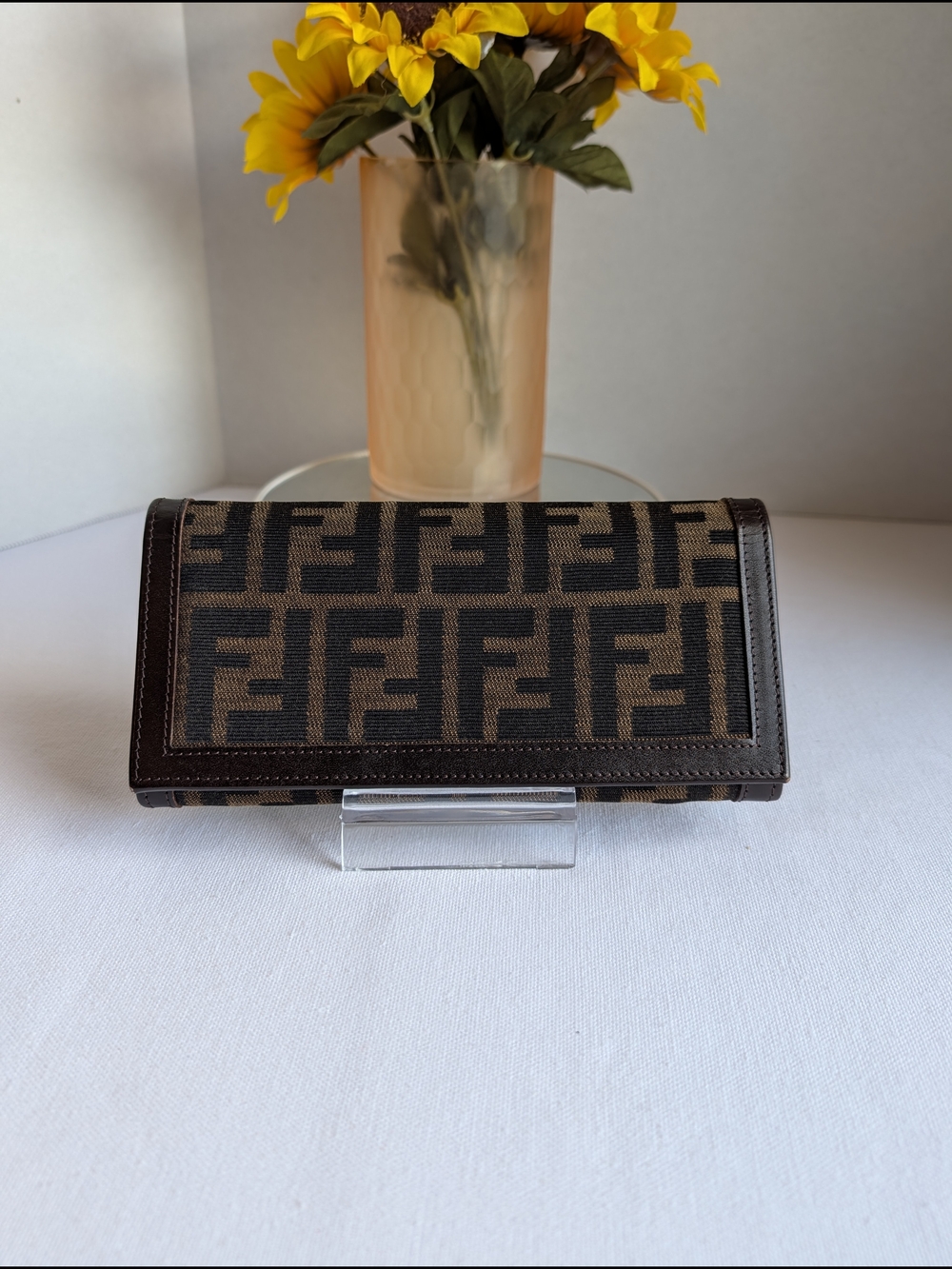 FENDI Zucca Long Wallet in Brown